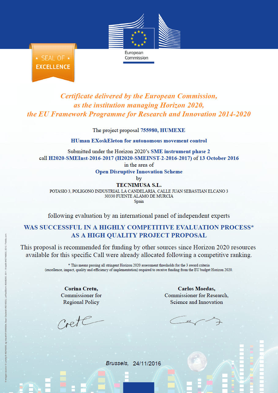 Certificado HUMEXE